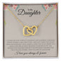 To My Daughter | I Love You, Always & Forever - Interlocking Hearts necklace