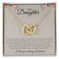 To My Daughter | I Love You, Always & Forever - Interlocking Hearts necklace